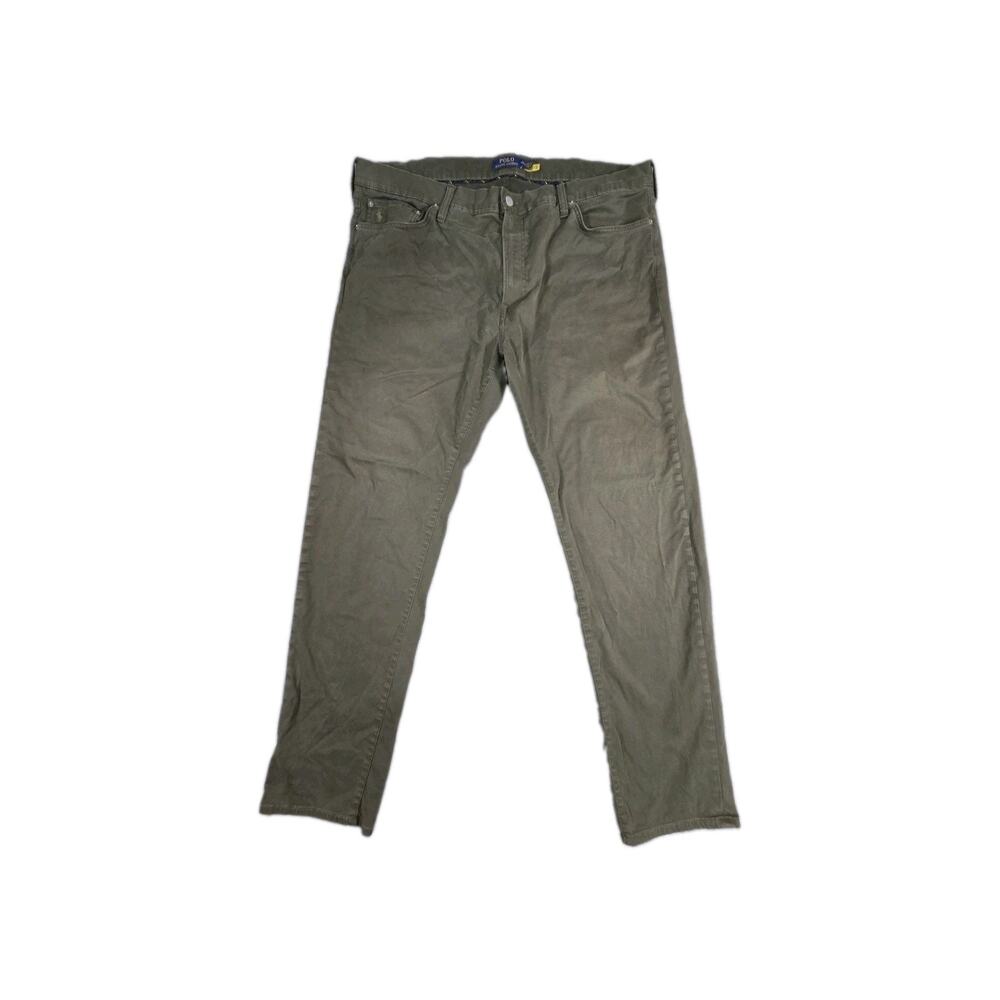Polo Ralph Lauren Men Varick Slim Straight Sateen Pants Sz 42Bx34 Olive Sage C10